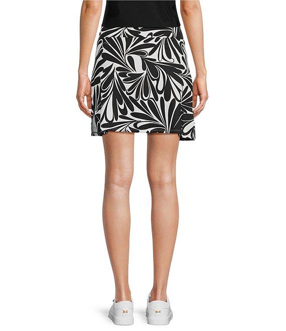 Jude Connally Sonia Knit Decorative Fan Print A-Line Side Slit Pull-On Skort Product Image