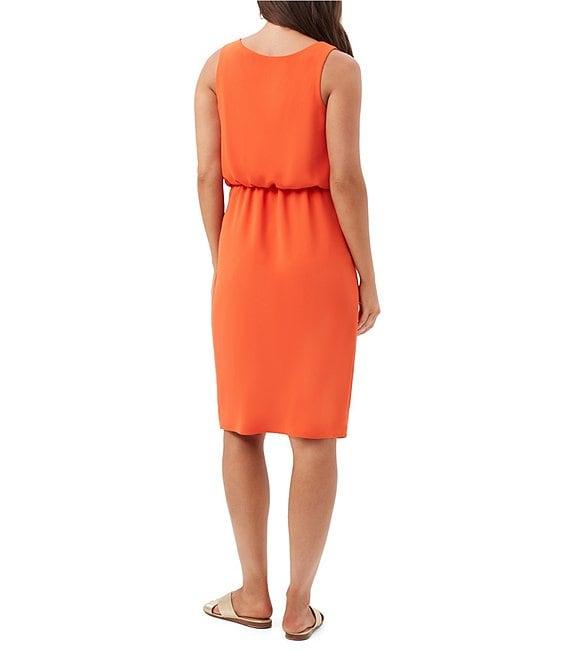 Trina Turk O'Rita Georgette Scoop Neck Sleeveless Tie Waist Wrap Dress Product Image