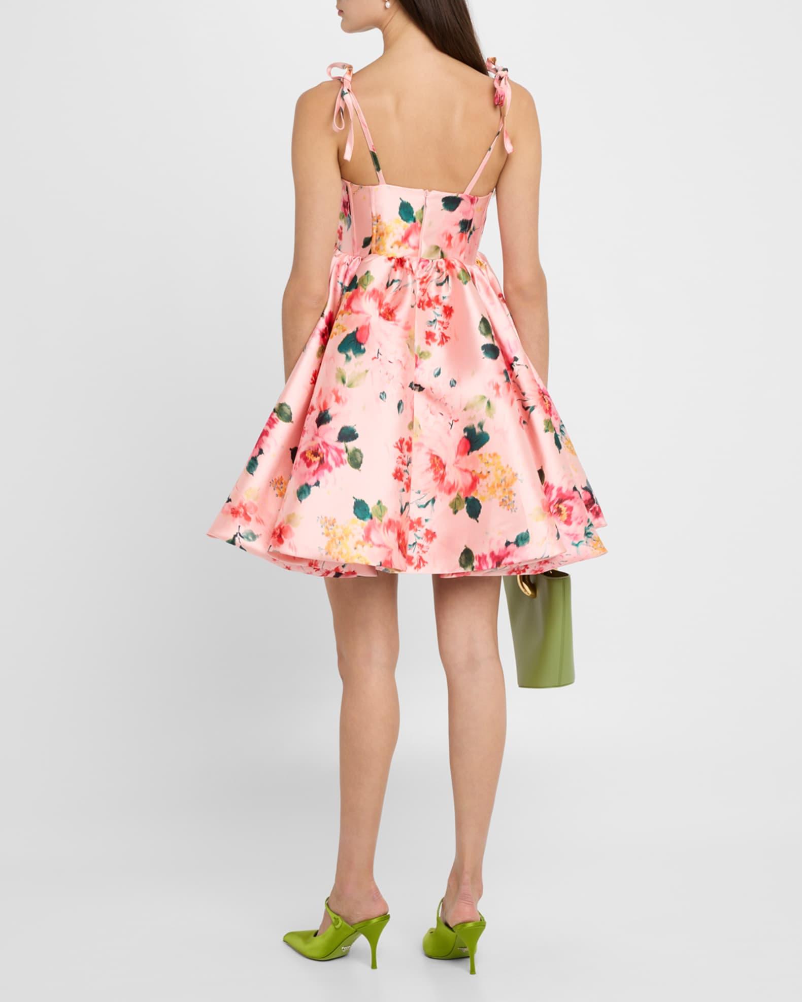 Floral Mikado Babydoll Dress with Pockets Product Image
