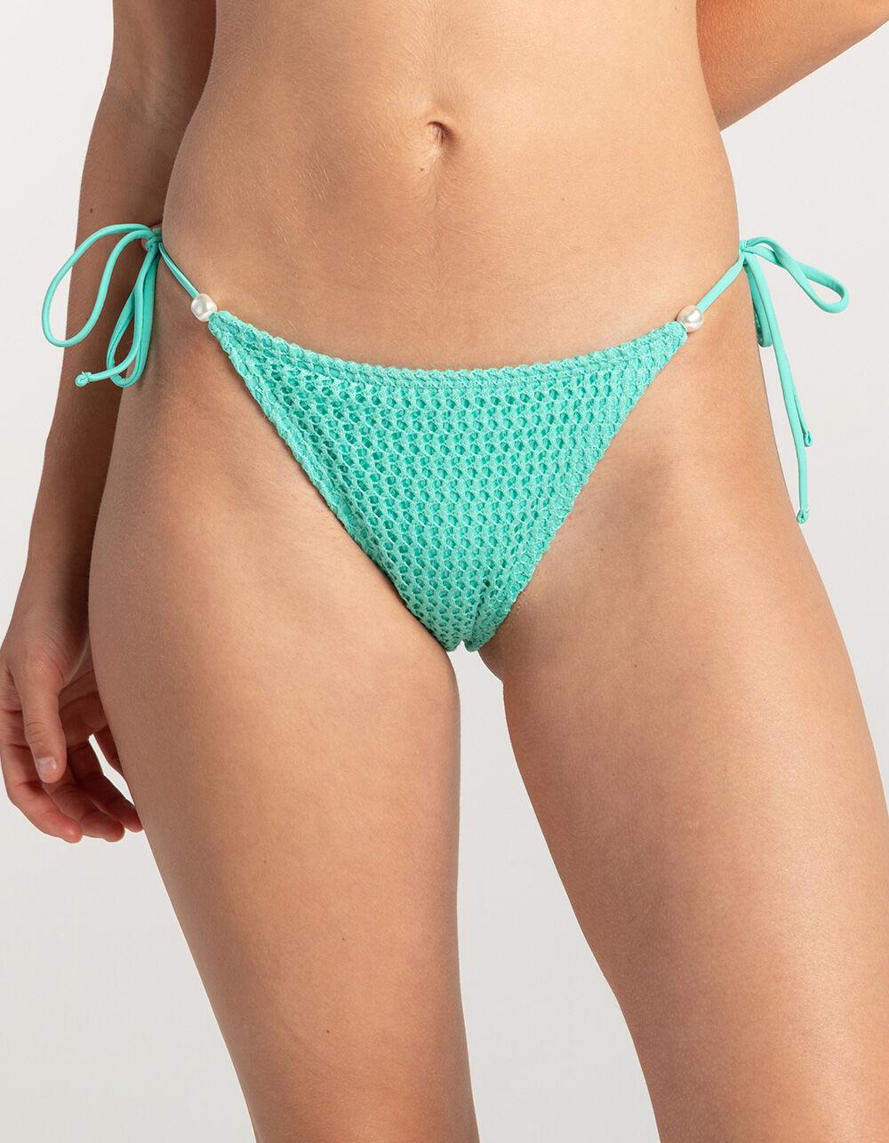 DAMSEL Crochet Tie Side Bikini Bottoms - OPAL Product Image