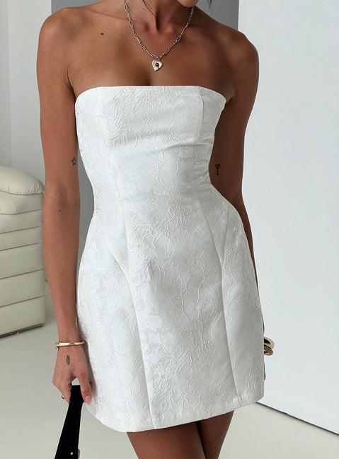 Heaven Sent Strapless Mini Dress White Product Image