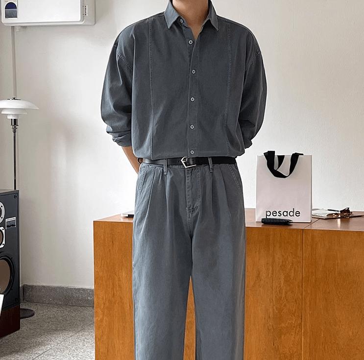 RT No. 11270 RECONSTRUCTED COLLAR BUTTON-UP SHIRT Product Image