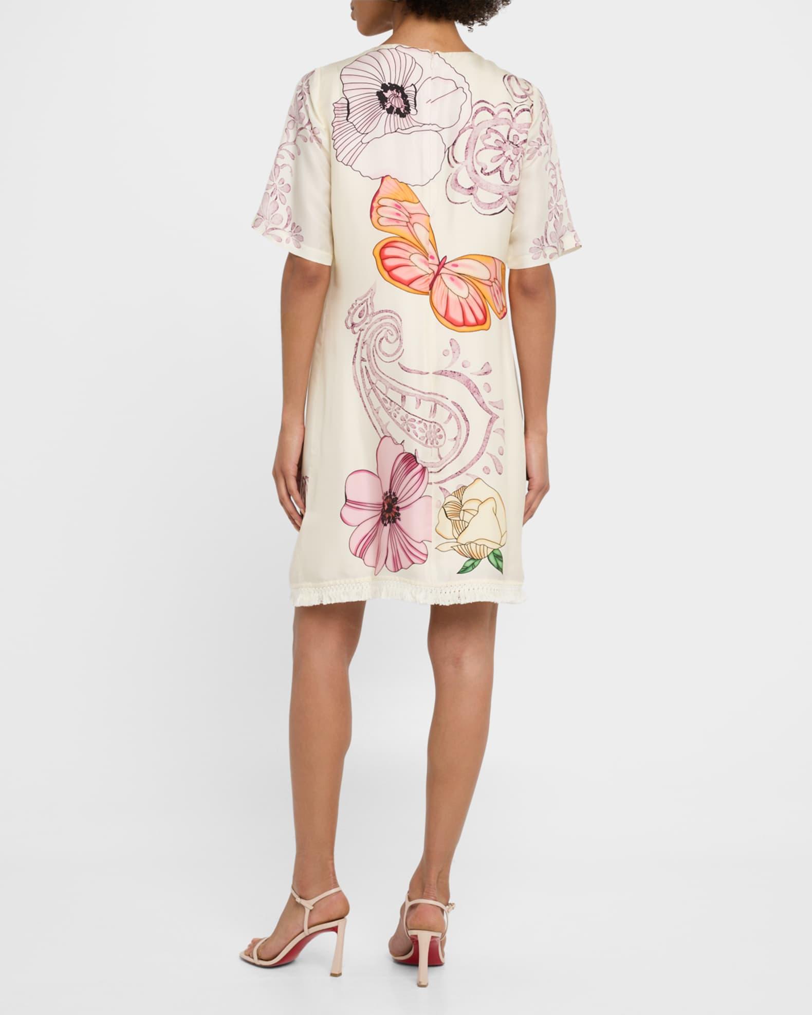 Daisee Fringed Floral-Print Mini Dress Product Image