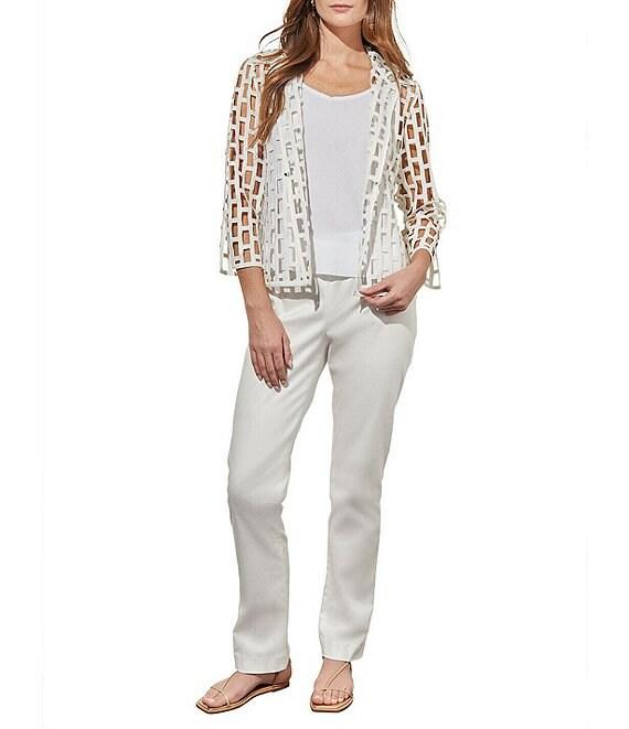 Ming Wang Scoop Neck Sleeveless Side Slit Knit Tank Top Product Image