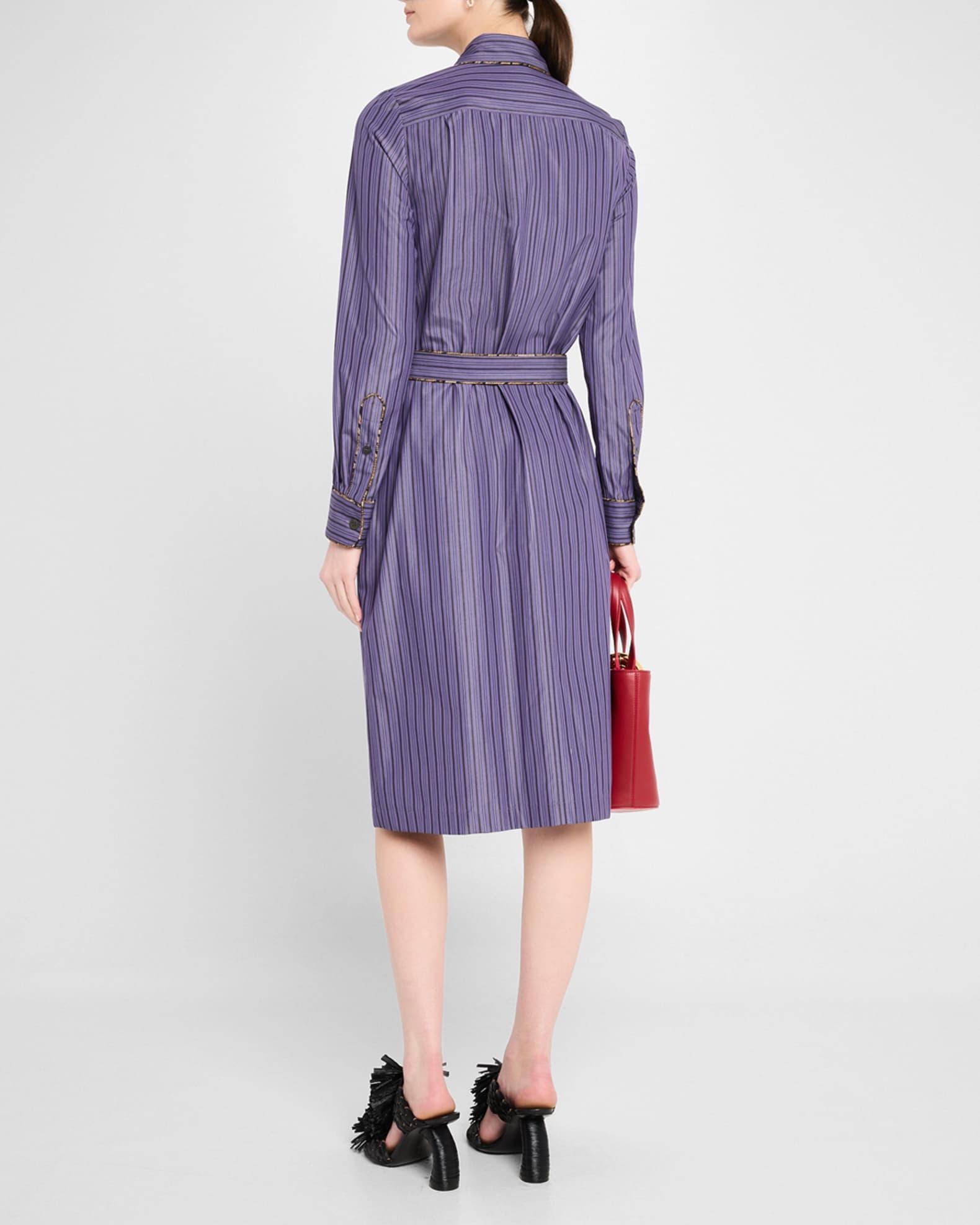Dafari Striped Belted Midi Shirtdress Product Image