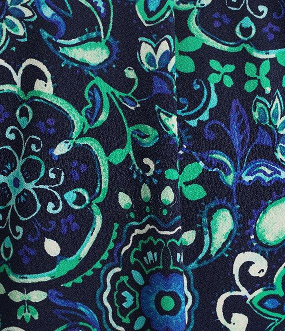 Jones New York V-Neck Short Sleeve Pleat Front Shell Product Image