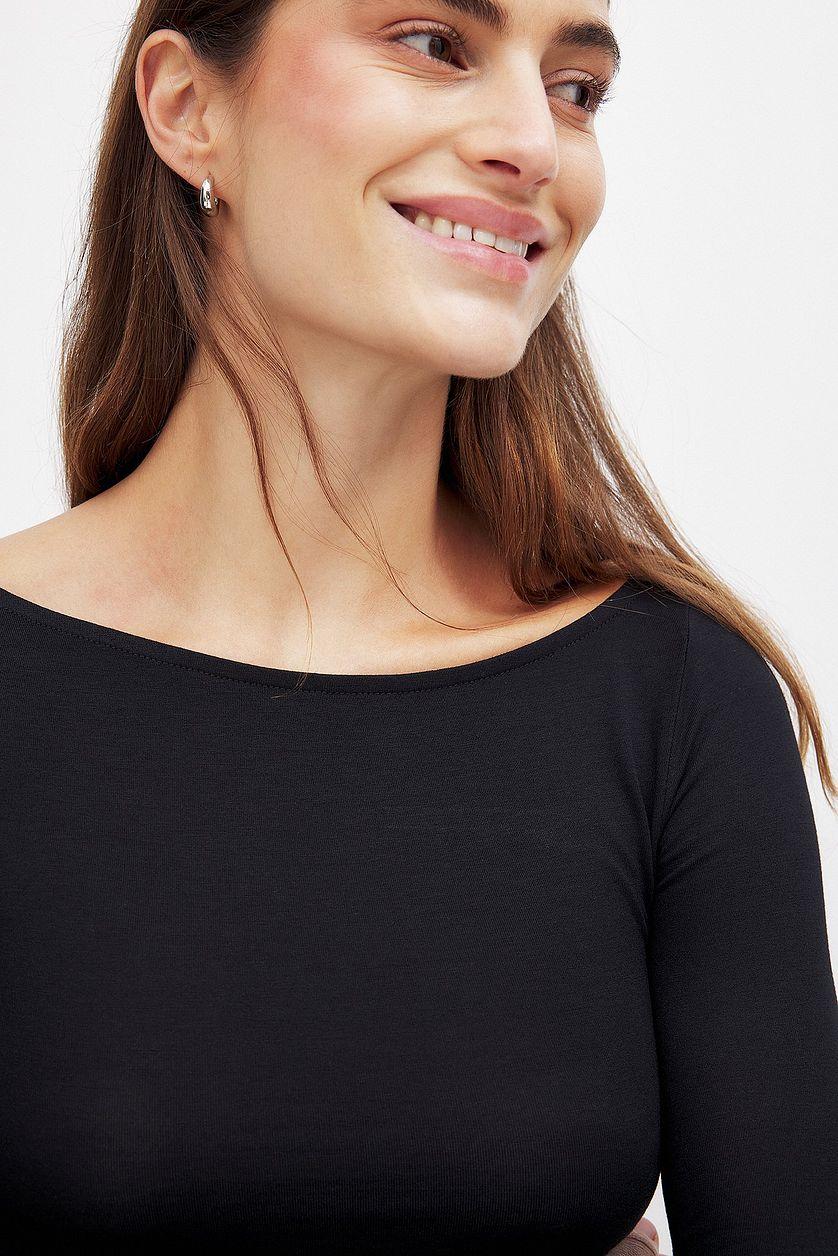 Boat Neck Long Sleeve Top Product Image
