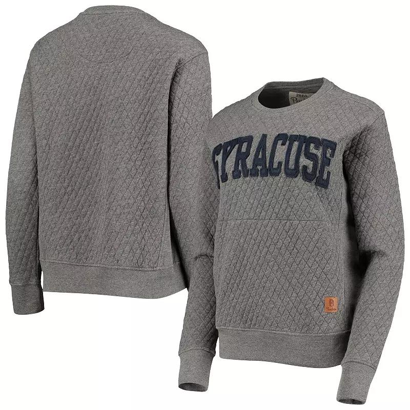 Women's Pressbox Heathered Gray Syracuse Orange Moose Applique Quilted Pullover Sweatshirt,  Product Image
