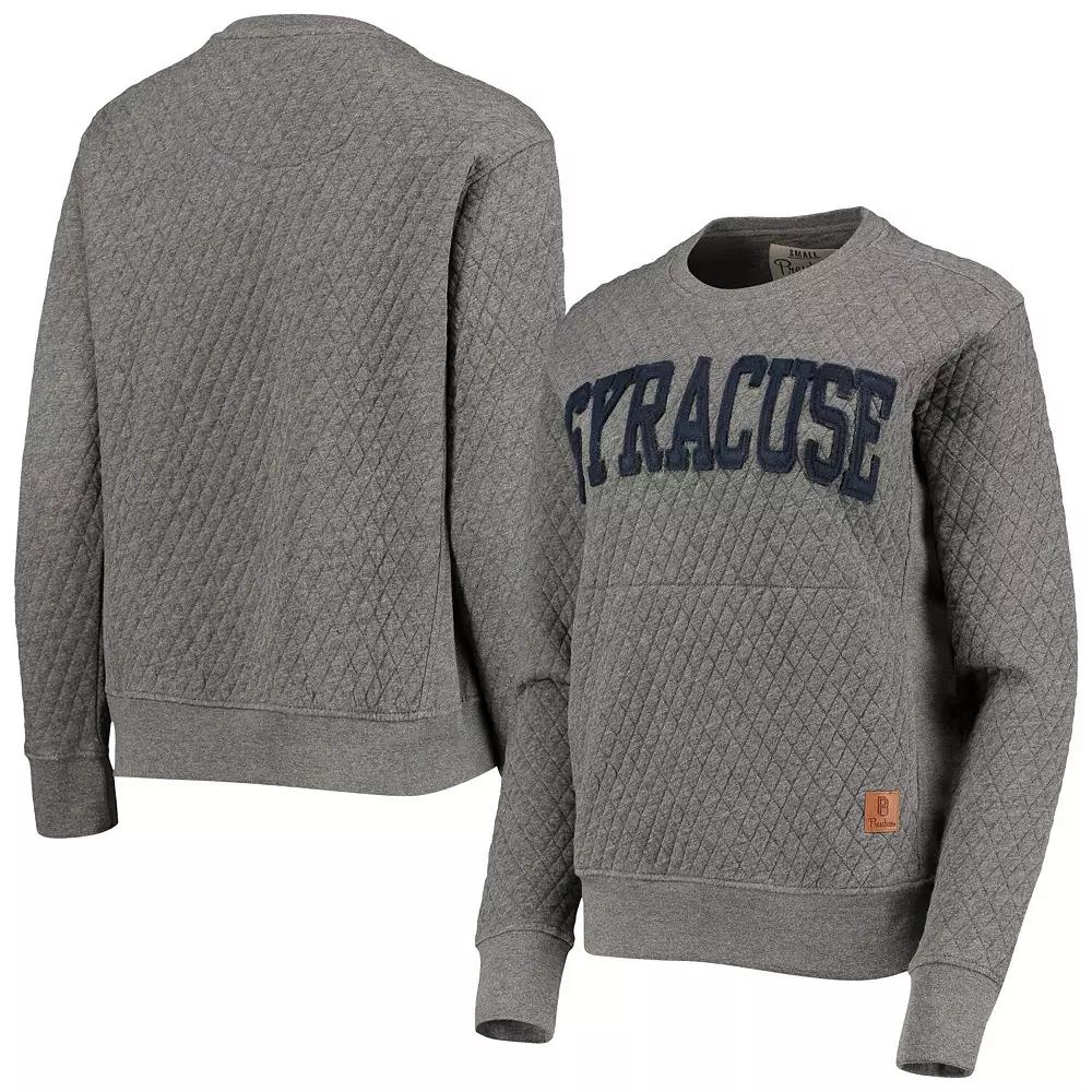 Women's Pressbox Heathered Gray Syracuse Orange Moose Applique Quilted Pullover Sweatshirt,  Product Image