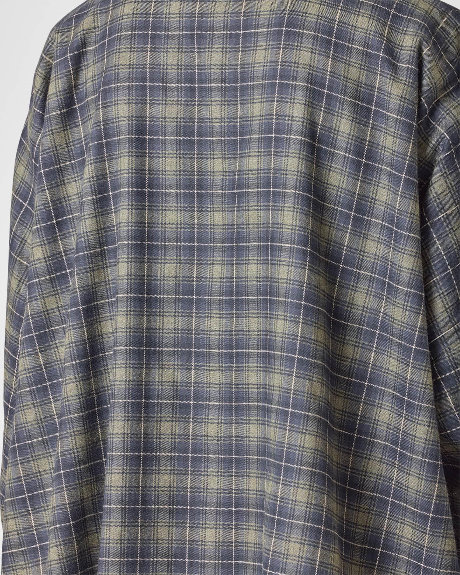 Wide Longer-Back Double Stand-Collar Shirt Jacket (Long Length) Product Image