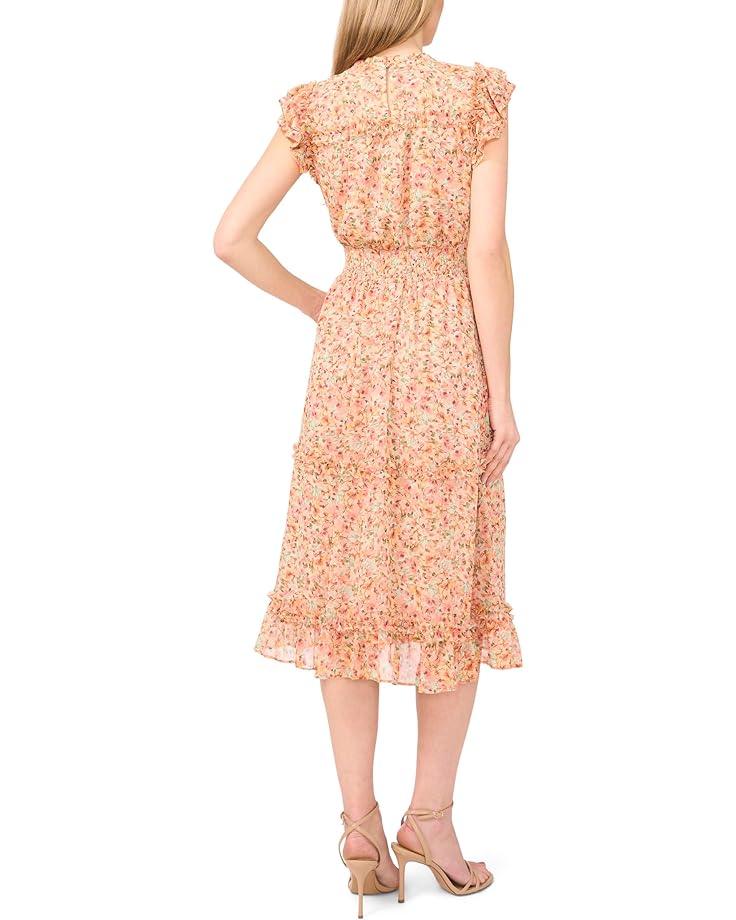 Women's CeCe Smocked Waist Ruffle Tiered Midi Dress Product Image