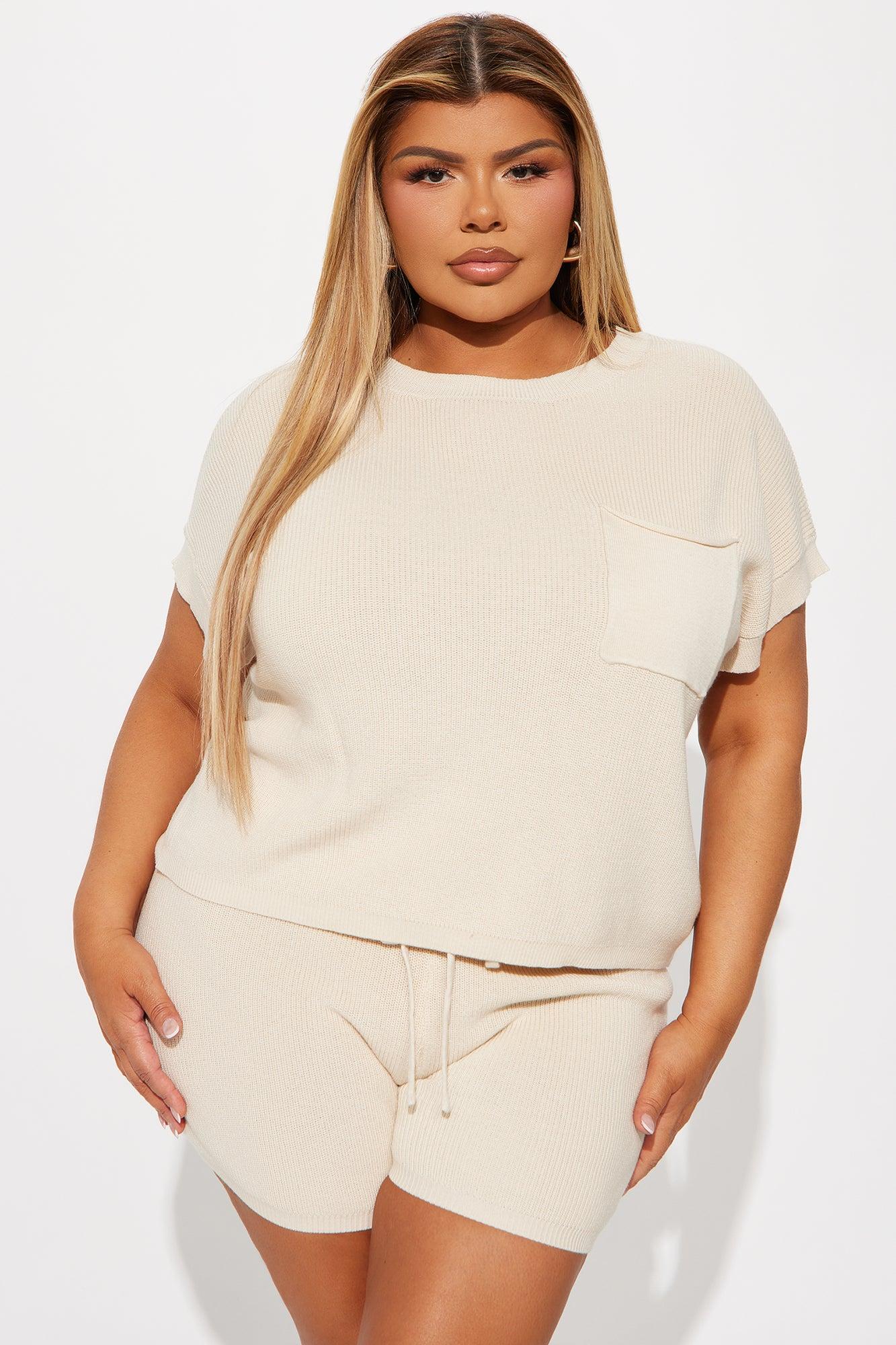 Skyler Sweater Short Set - Cream Product Image