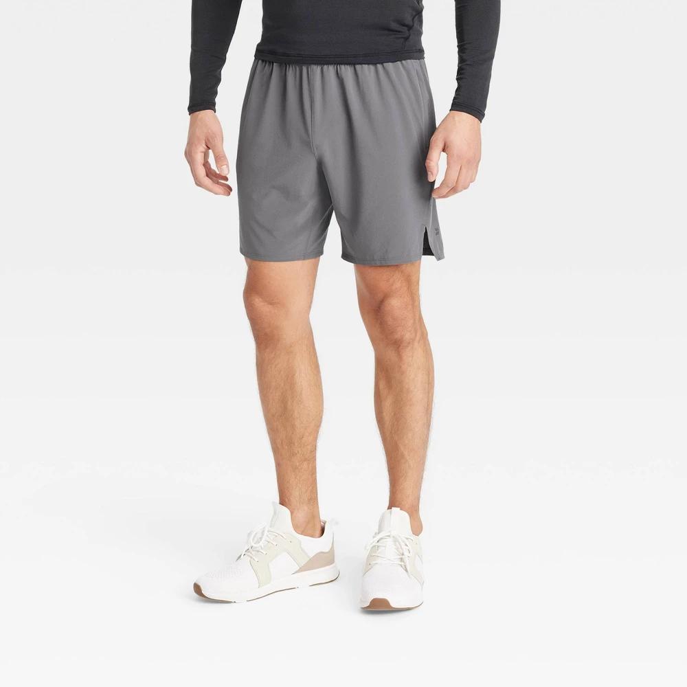 Men's Active Light Unlined Run Shorts 7" - All In Motion™ Dark Gray S: Recycled Polyester, Spandex, Moisture Wicking, Quick Drying Product Image