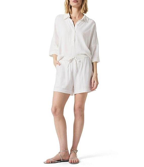 Splendid Coastal Linen Blend Knit Mid Rise Lounge Shorts Product Image