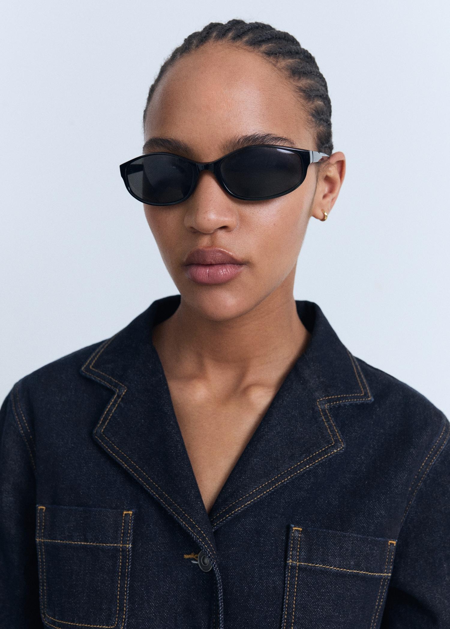 Fitted denim jacket with pockets - Women | MANGO USA Product Image