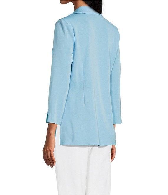 Ming Wang Knit Notch Lapel Bracelet Sleeve Single-Button Jacket Product Image
