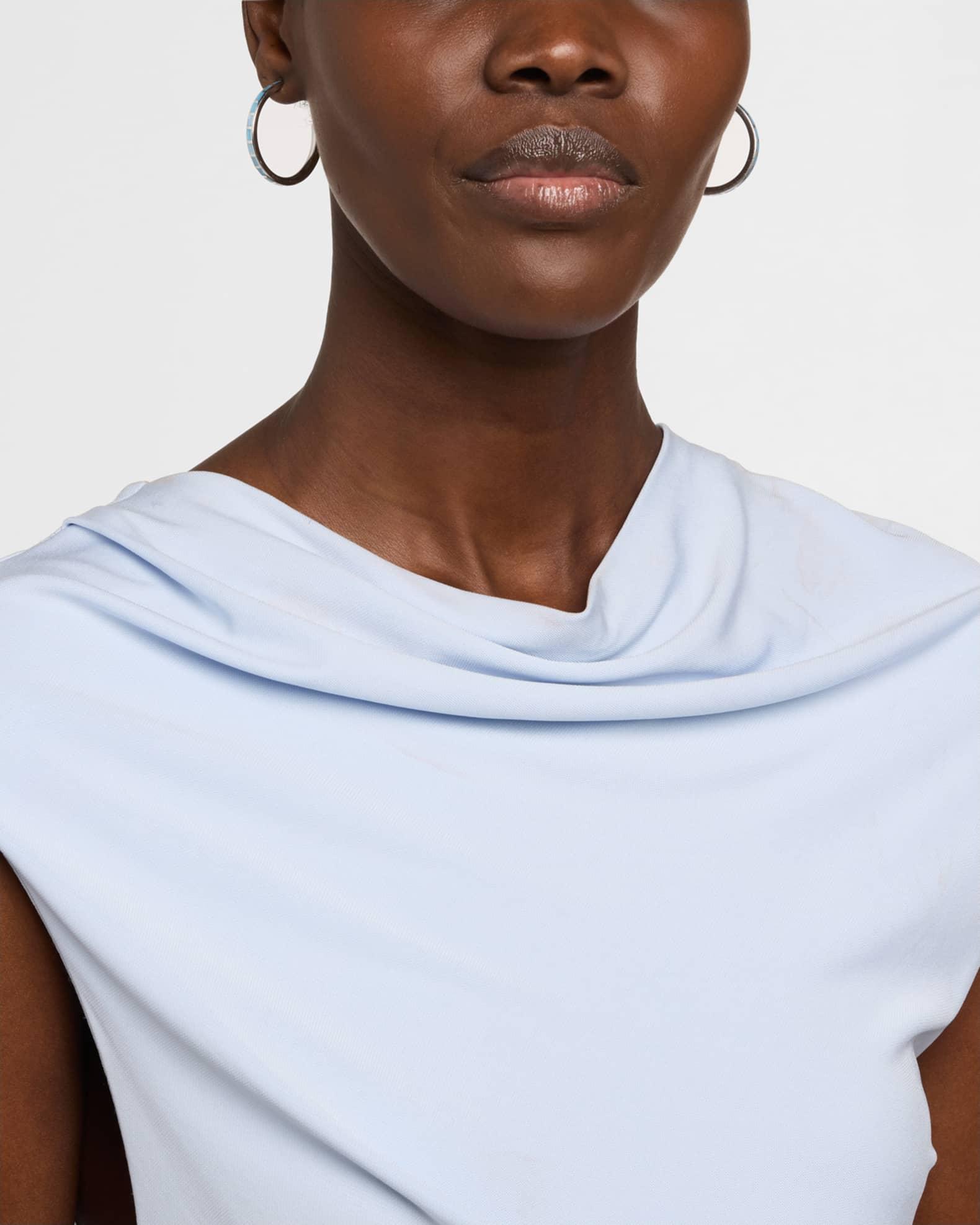 Blue Mother-of-Pearl Dash Hoop Earrings in Sterling Silver Product Image