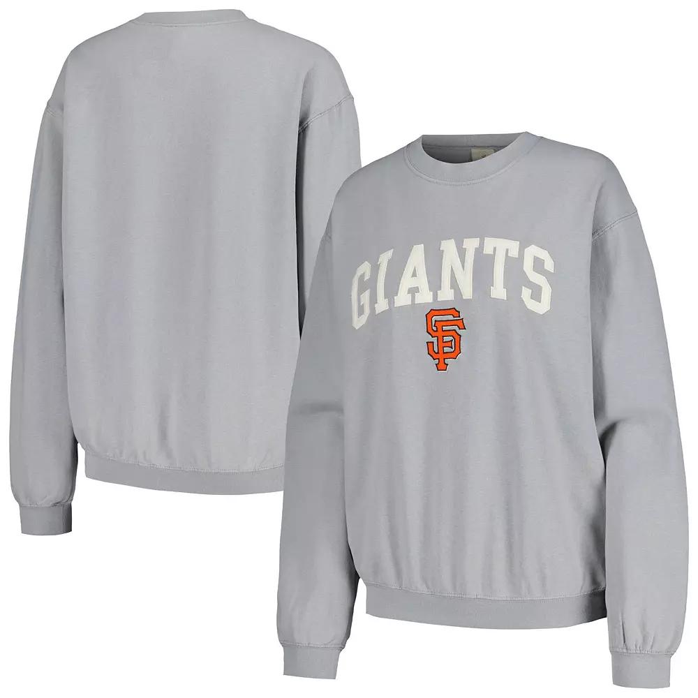 Women's Soft as a Grape Gray San Francisco Giants Pigment Dye Pullover Sweatshirt,  Product Image