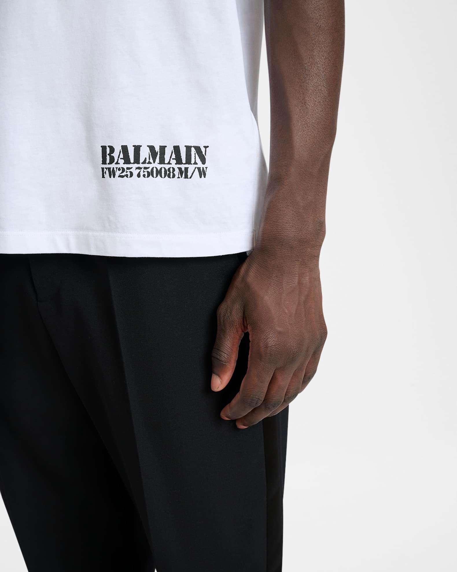 Men's Logo Stamp Cotton T-Shirt Product Image