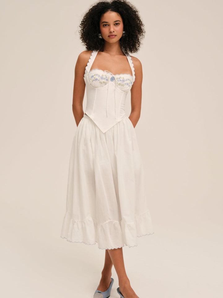 Tea Time Poplin Bustier — White Product Image