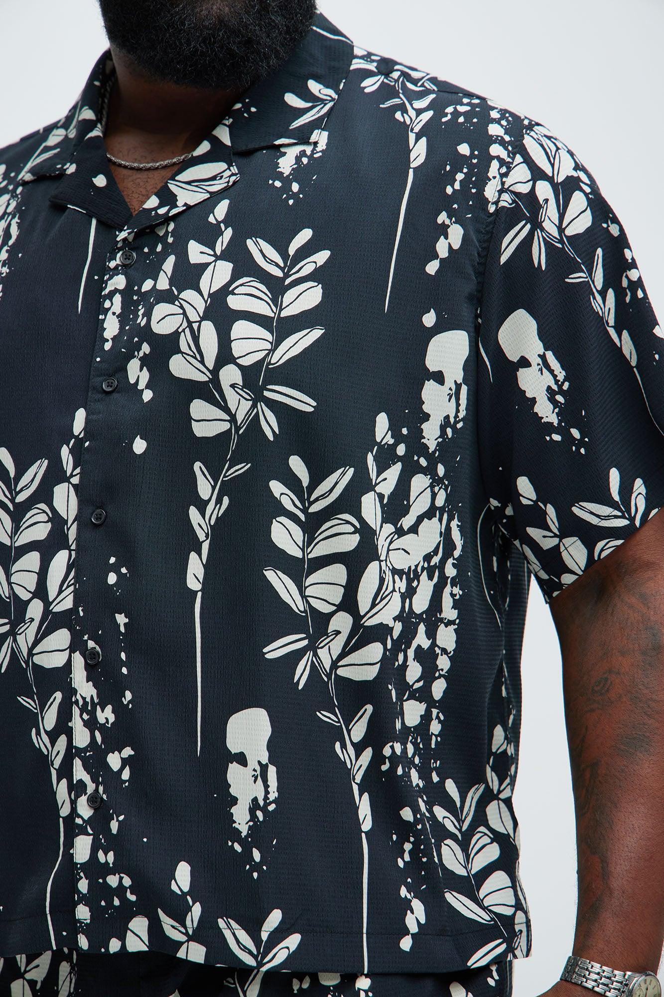 Dark Flor Textured Shirt - Black/combo Product Image
