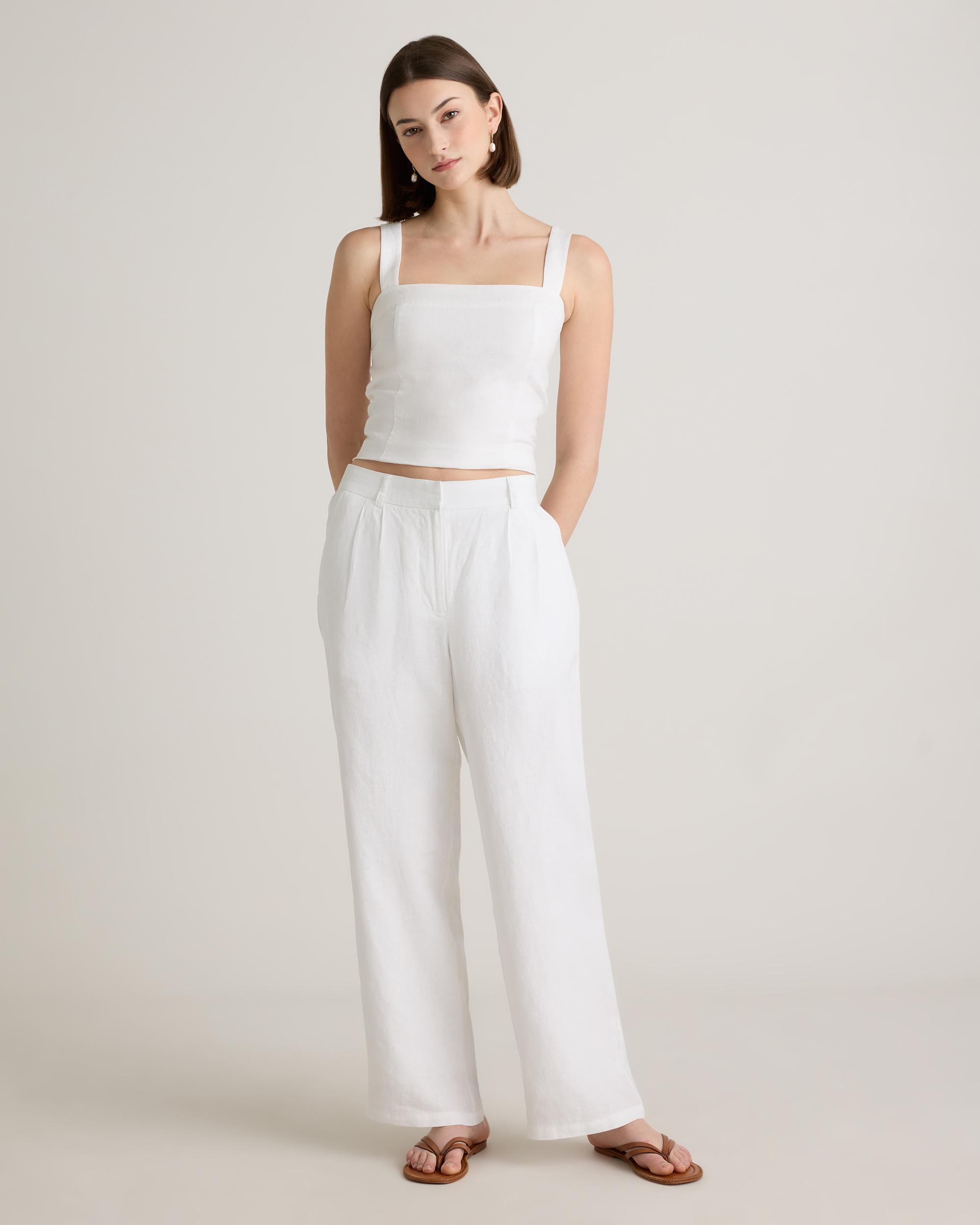 Quince | Women's 100% European Linen Pleated Trouser Product Image