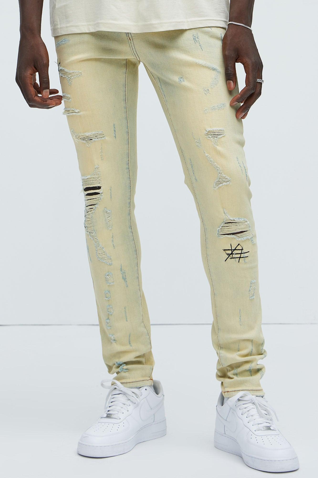 Get Stitches Ripped Skinny Jeans - Light Wash Product Image