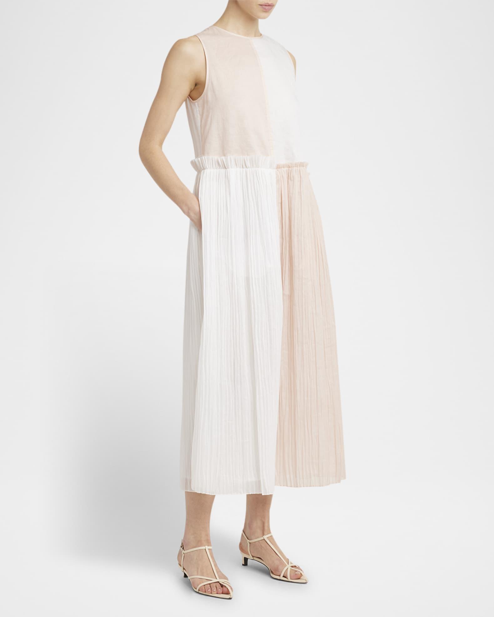 Colorblock Pleated Sleeveless Midi Dress Product Image