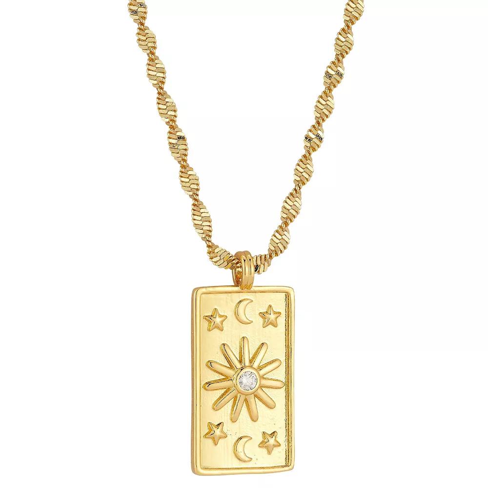 WINX 18k Gold Plated Cubic Zirconia Tag Necklace, Women's, Size: 20", Gold Tone Product Image