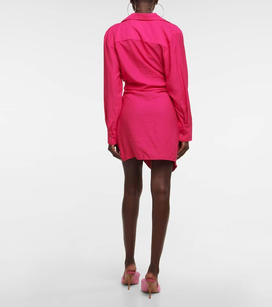 JACQUEMUS La Robe Bahia Tie-detail Minidress In Pink Product Image