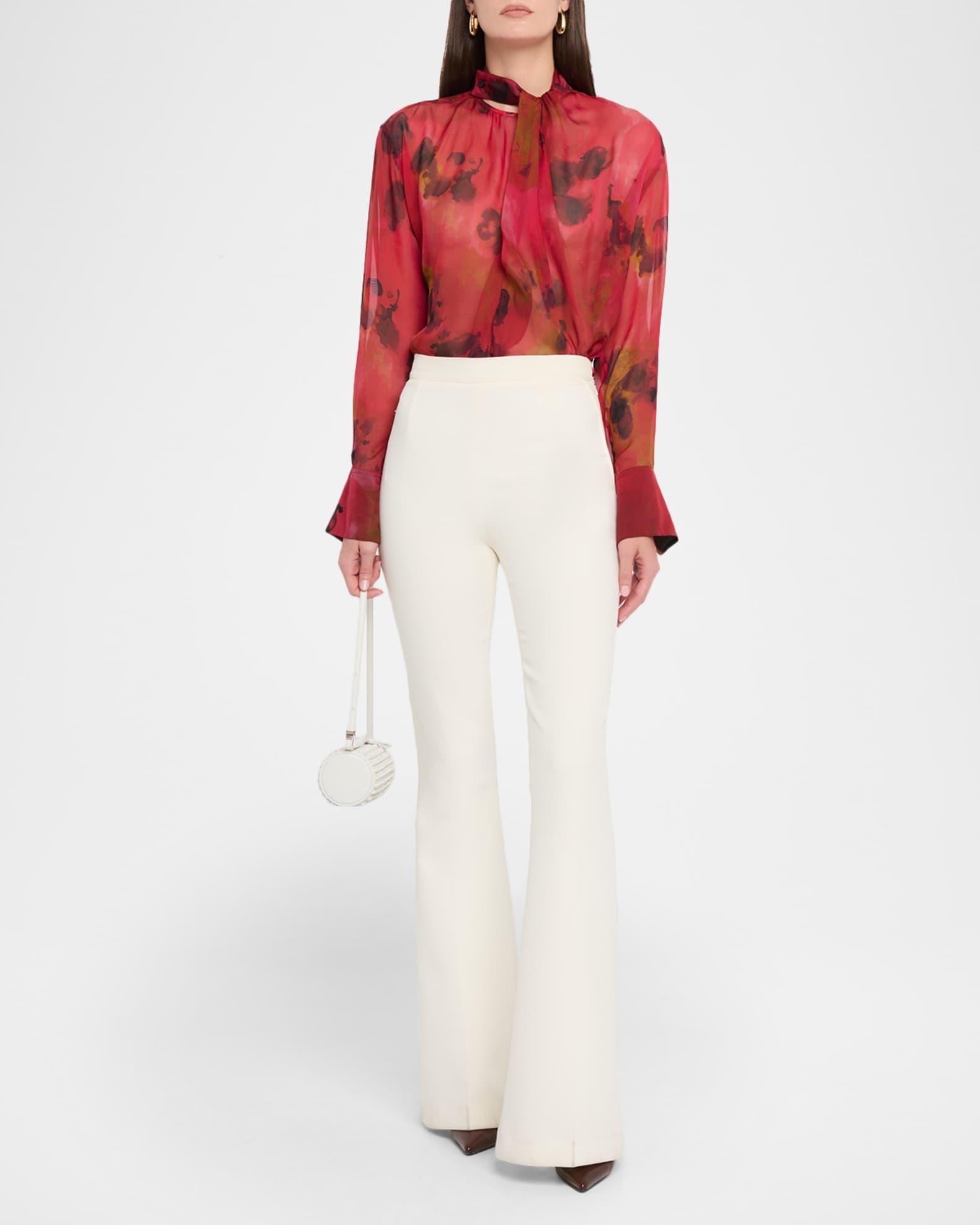 Drape Detail Silk Blouse Product Image