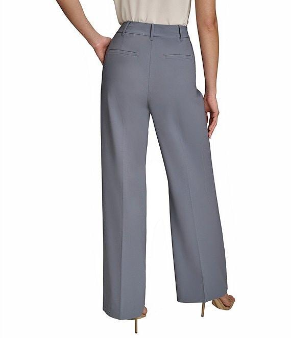 Donna Karan Pleated High Rise Wide Leg Pants Product Image
