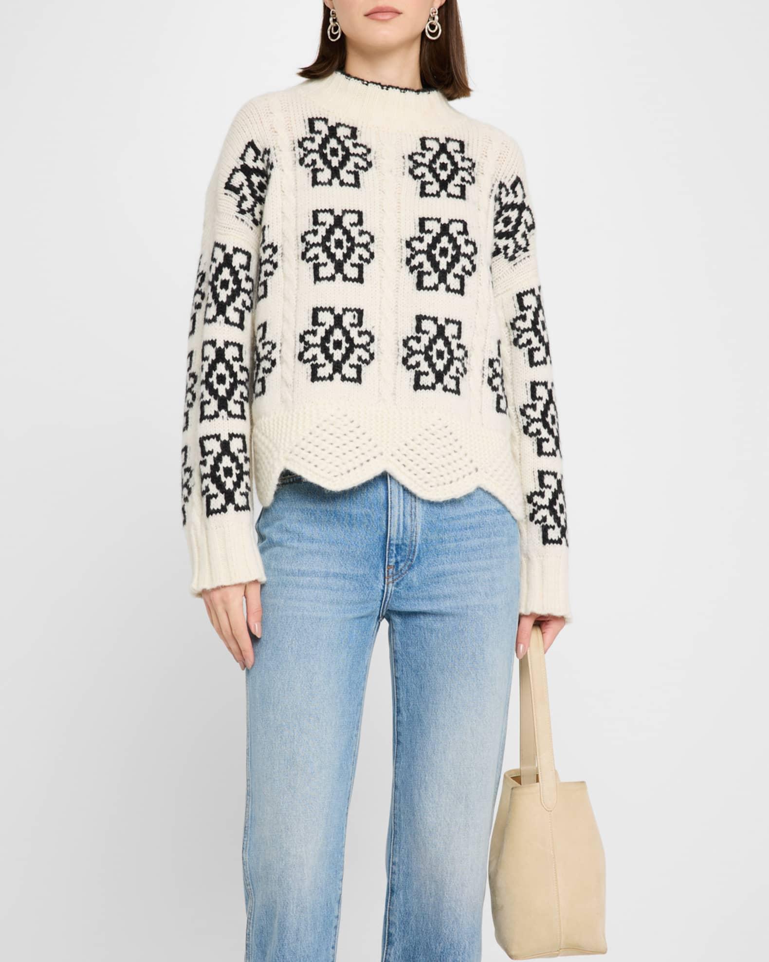 Sienna Cable-Knit Intarsia Sweater Product Image