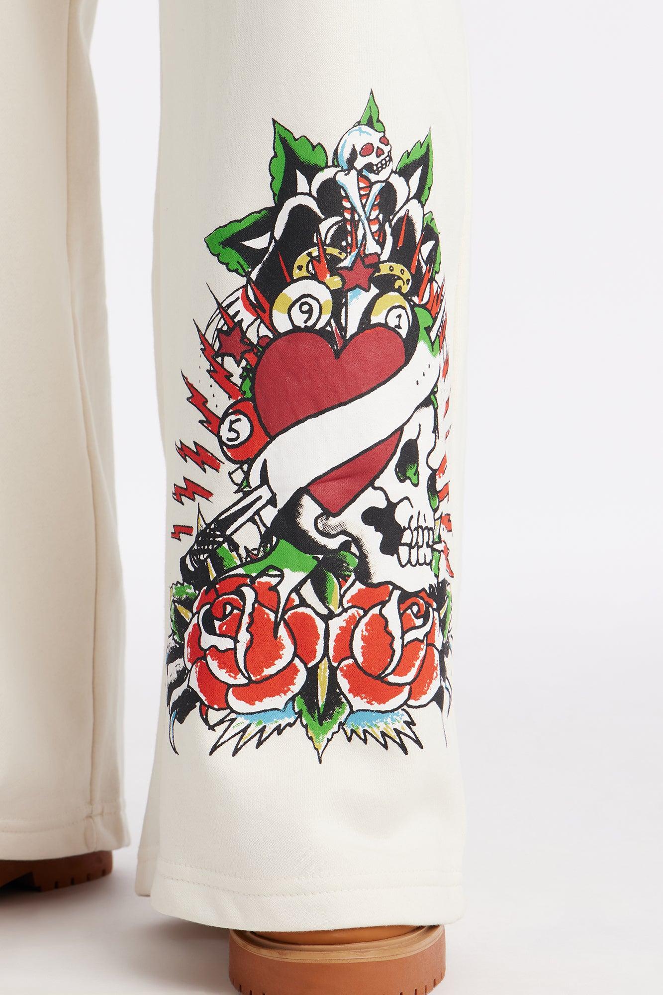 Ed Hardy Dragon Heart Pant - Ivory Product Image