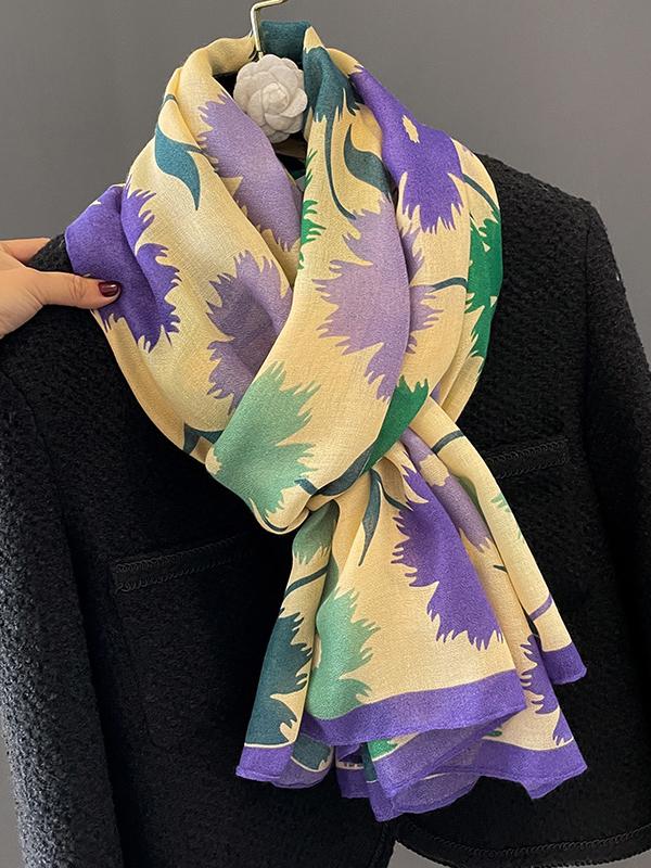Vintage Floral Printed Shawl&Scarf Product Image