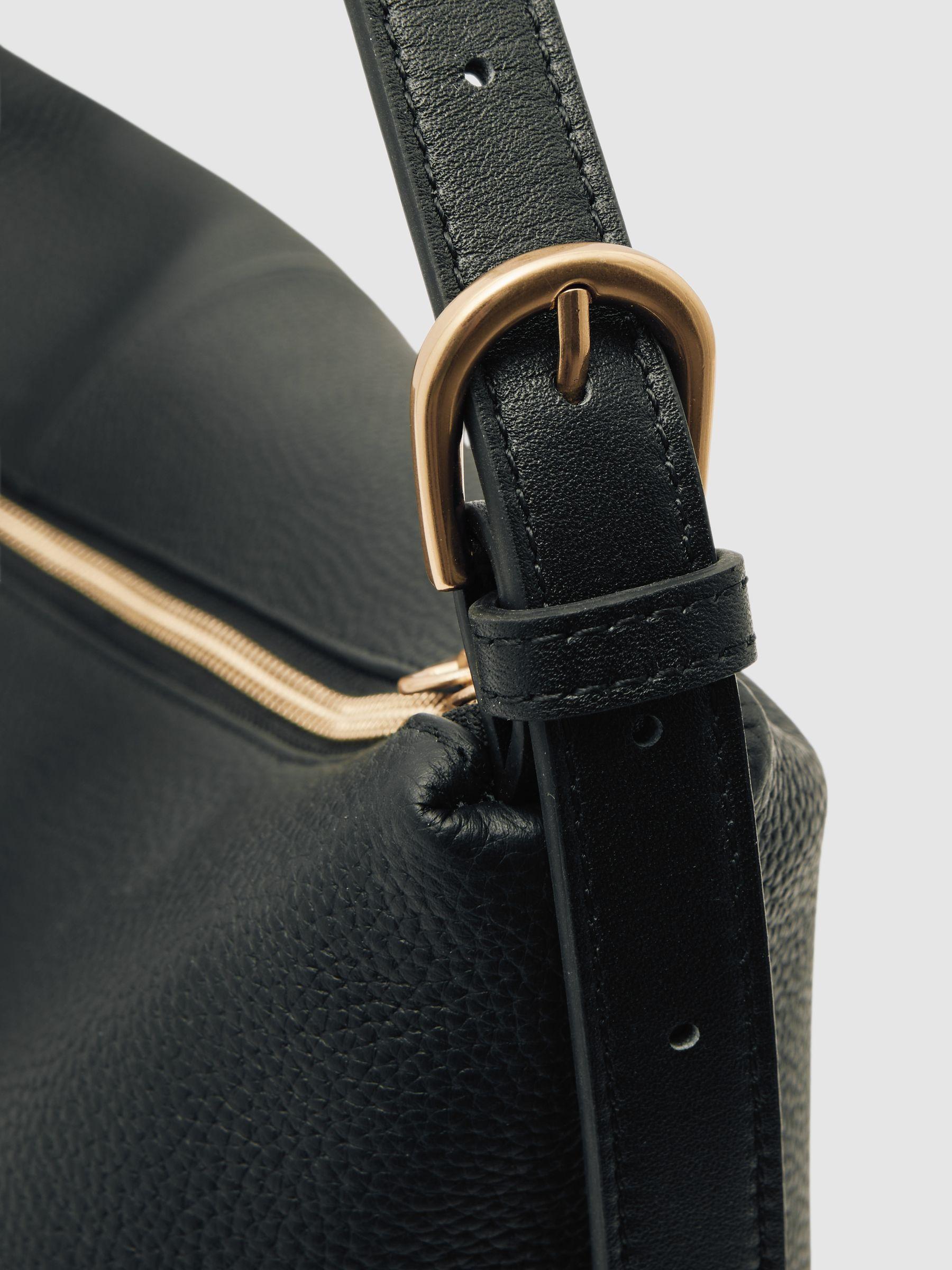 Grained Leather Tote Bag in Black Product Image