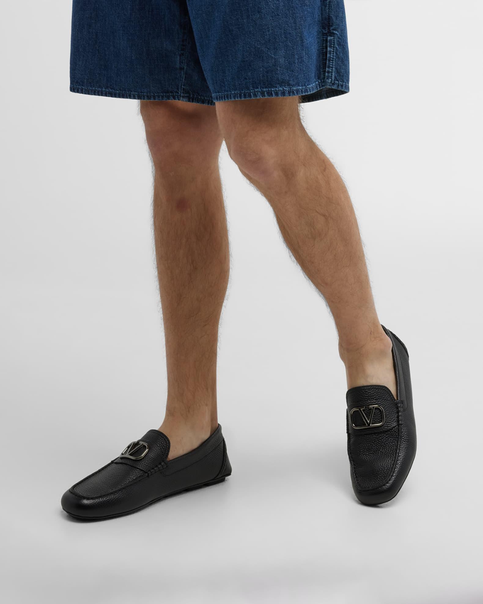 Men's V-Logo Leather Drivers Product Image