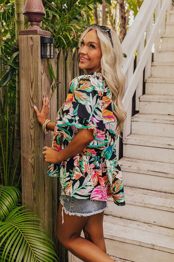 Tropical Treasures Shift Top in Black Product Image