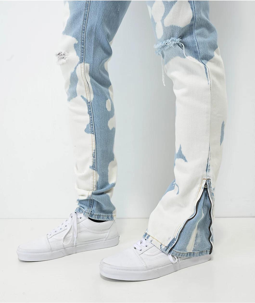 Ninth Hall Rogue Tapered Printed Smoke Skinny Jeans Product Image