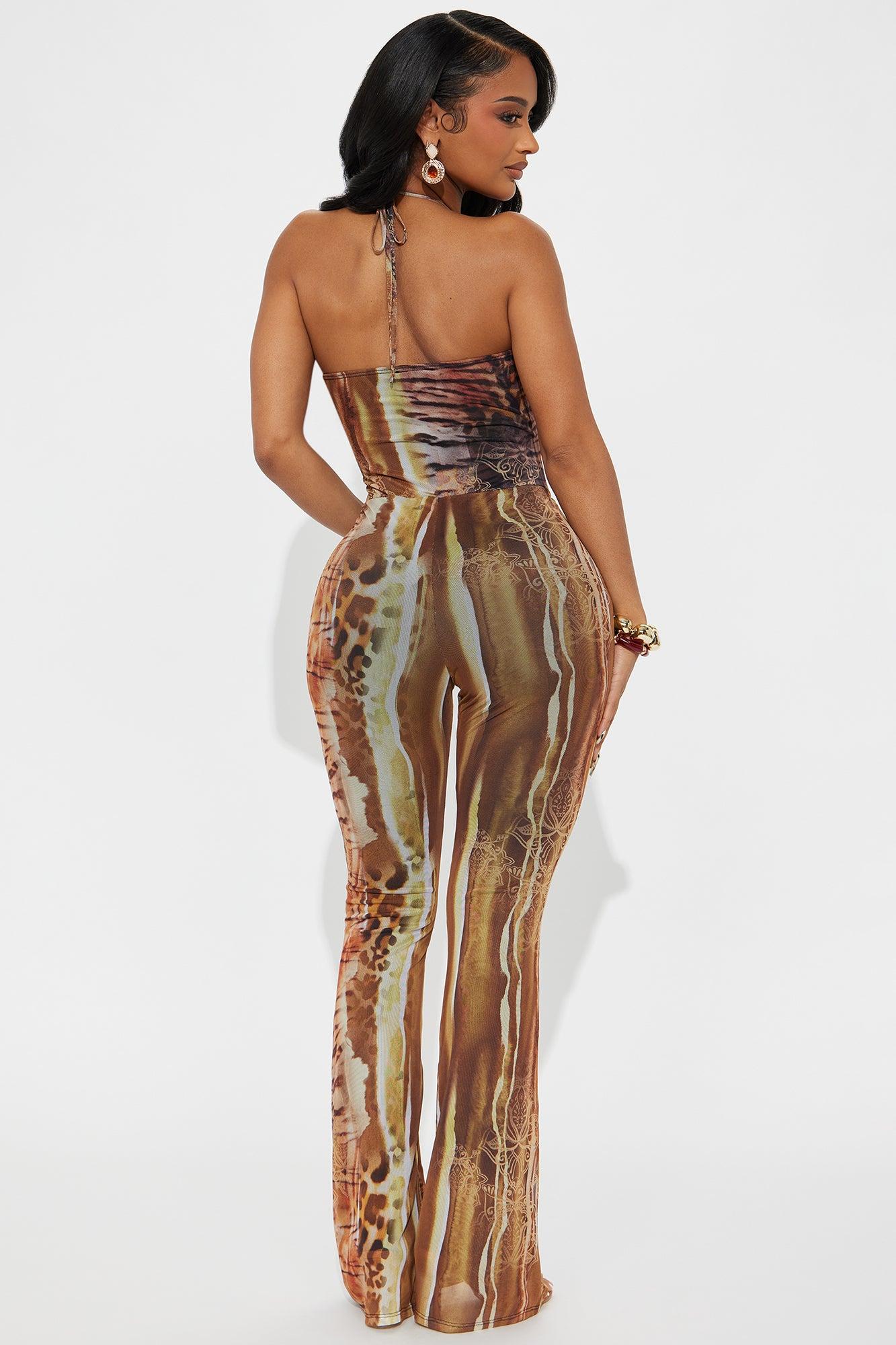 Sanna Mesh Jumpsuit - Brown/combo Female Product Image