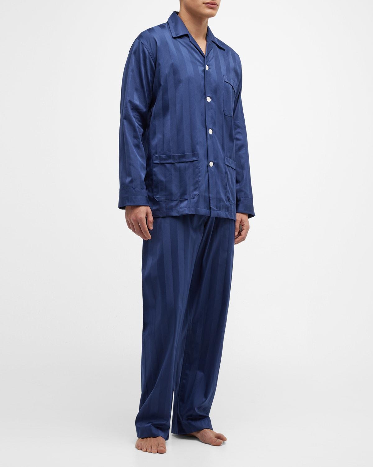 Mens Lingfield Two-Piece Long Pajama Set Product Image
