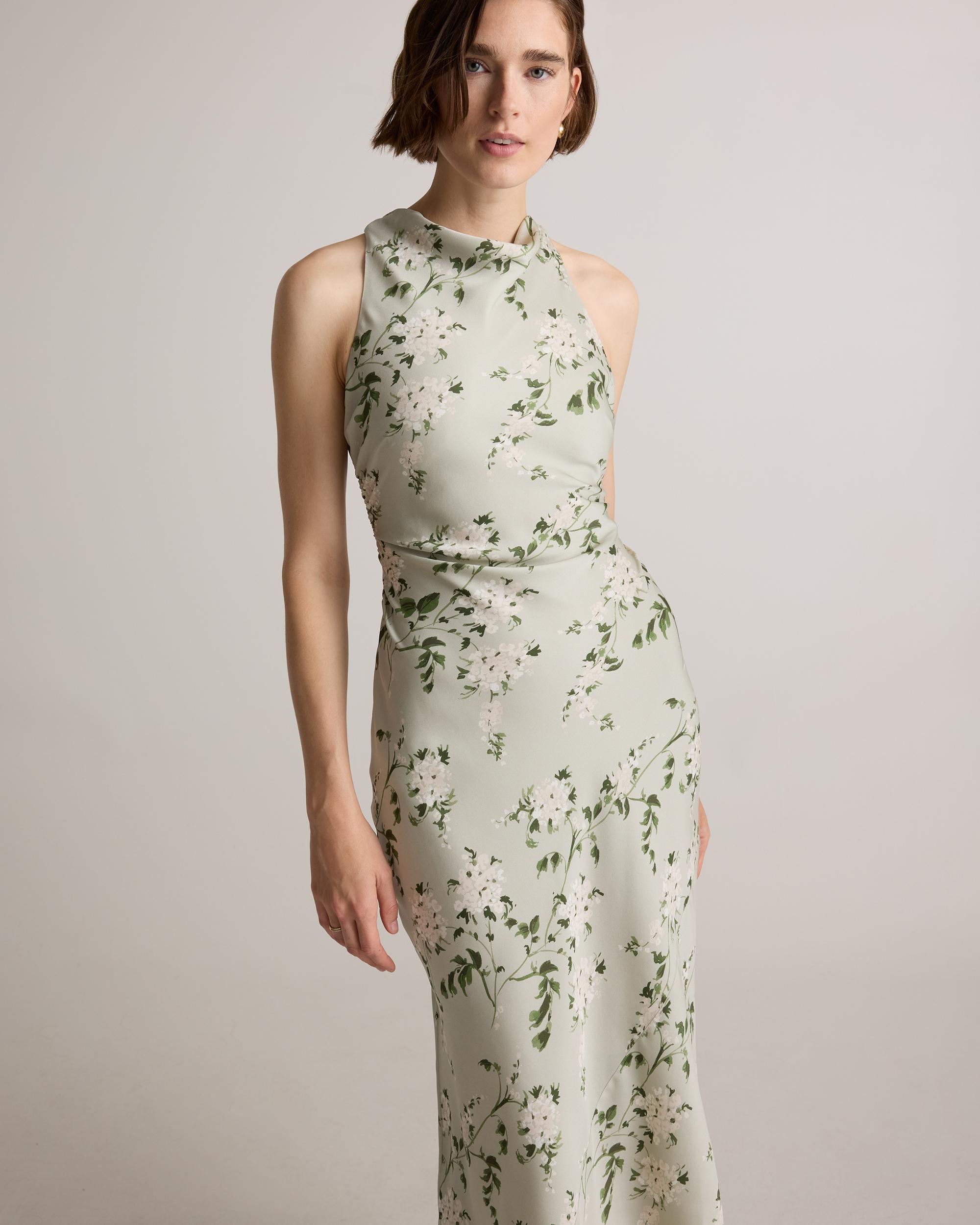 Quince | Women's Washable Stretch Silk High Neck Midi Dress Mulberry Silk Product Image