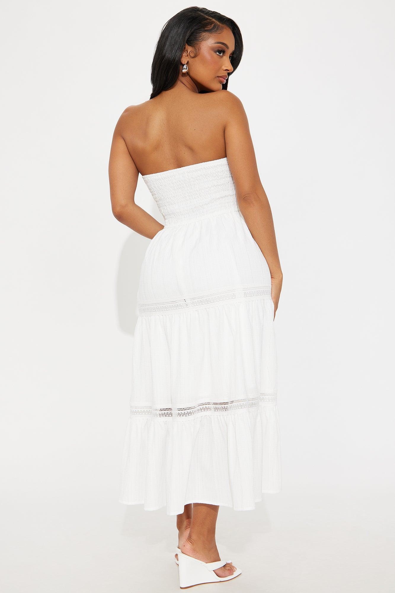 Tasmin Strapless Midi Dress - White Female Product Image