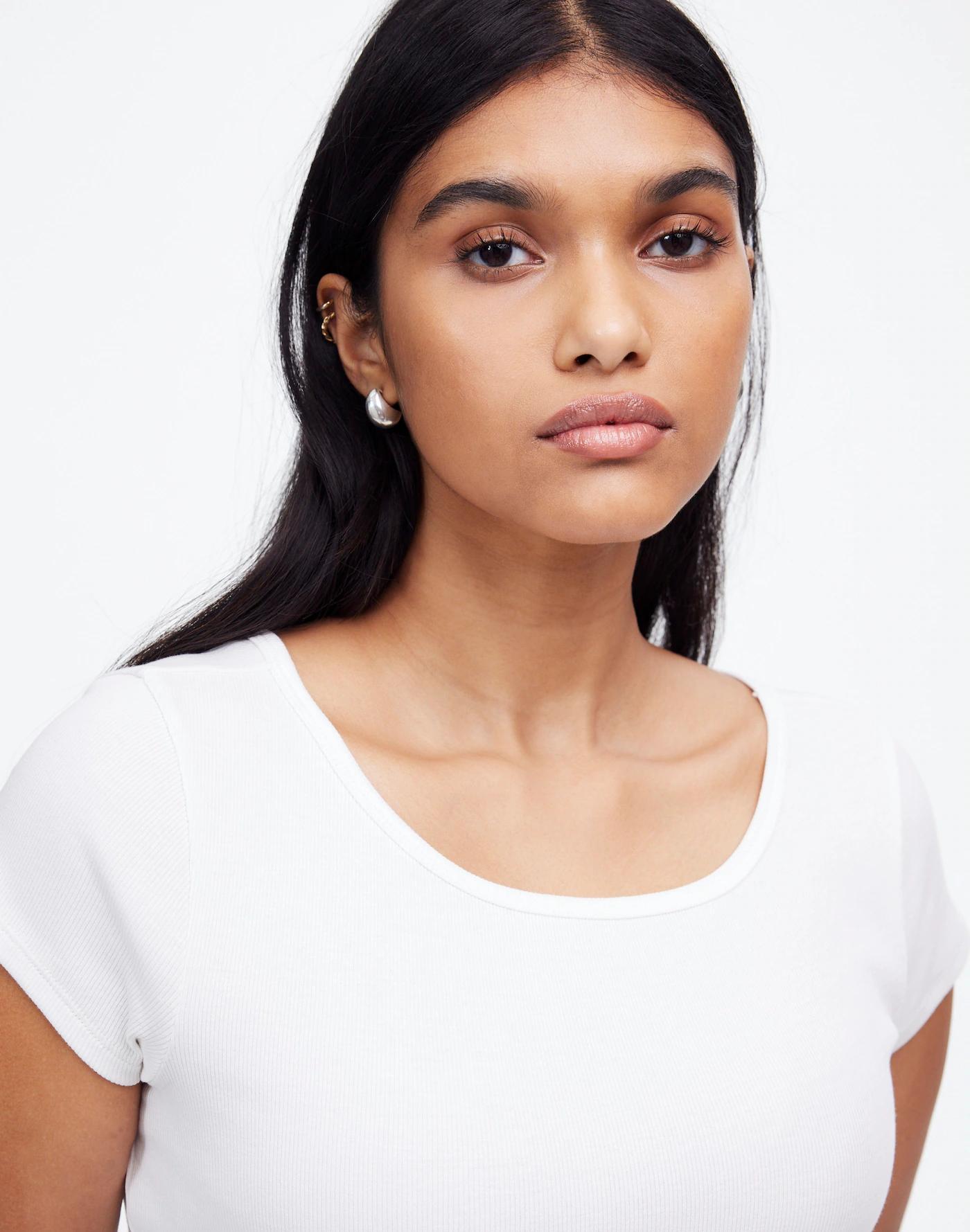 (Re)generative Cotton Ribbed Cap-Sleeve Tee Product Image