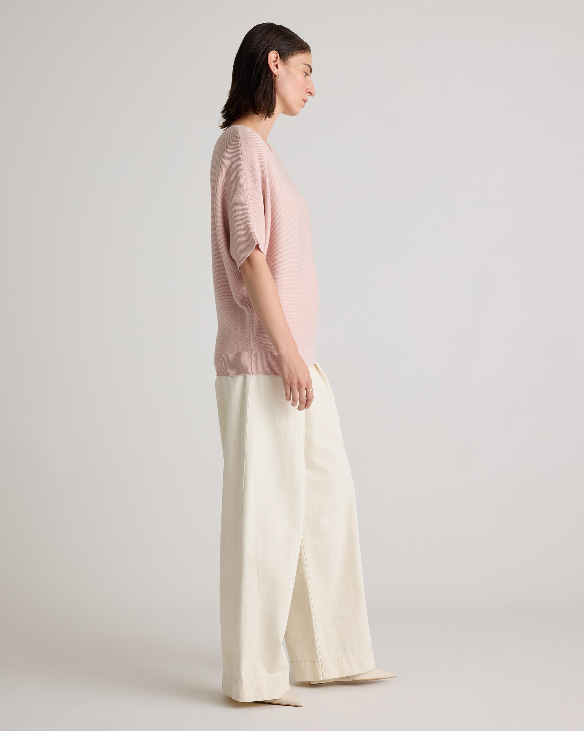 Quince | Women's Lightweight Cotton Cashmere Link-Stitch Dolman Sweater Size XL Product Image