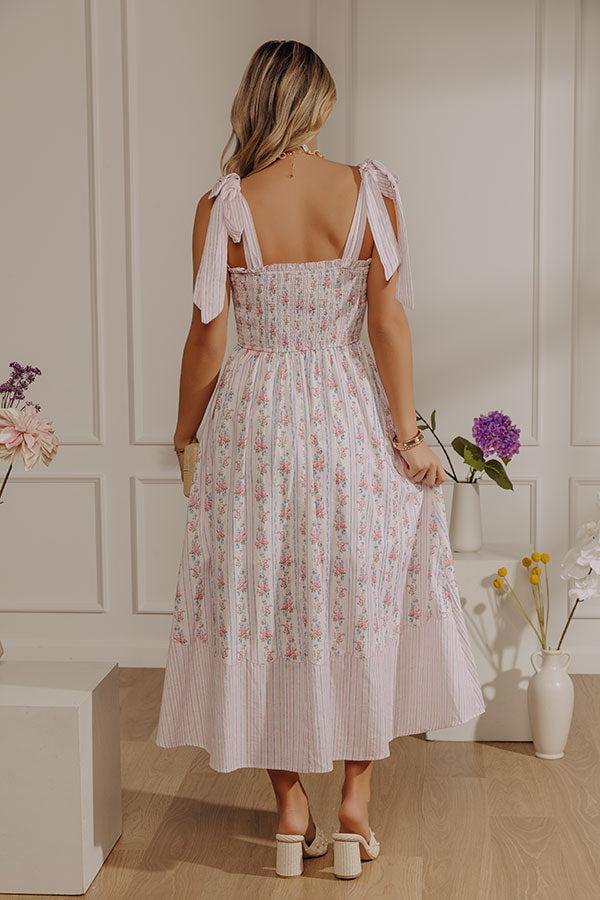 Sweet Fields Floral Smocked Midi Dress Product Image