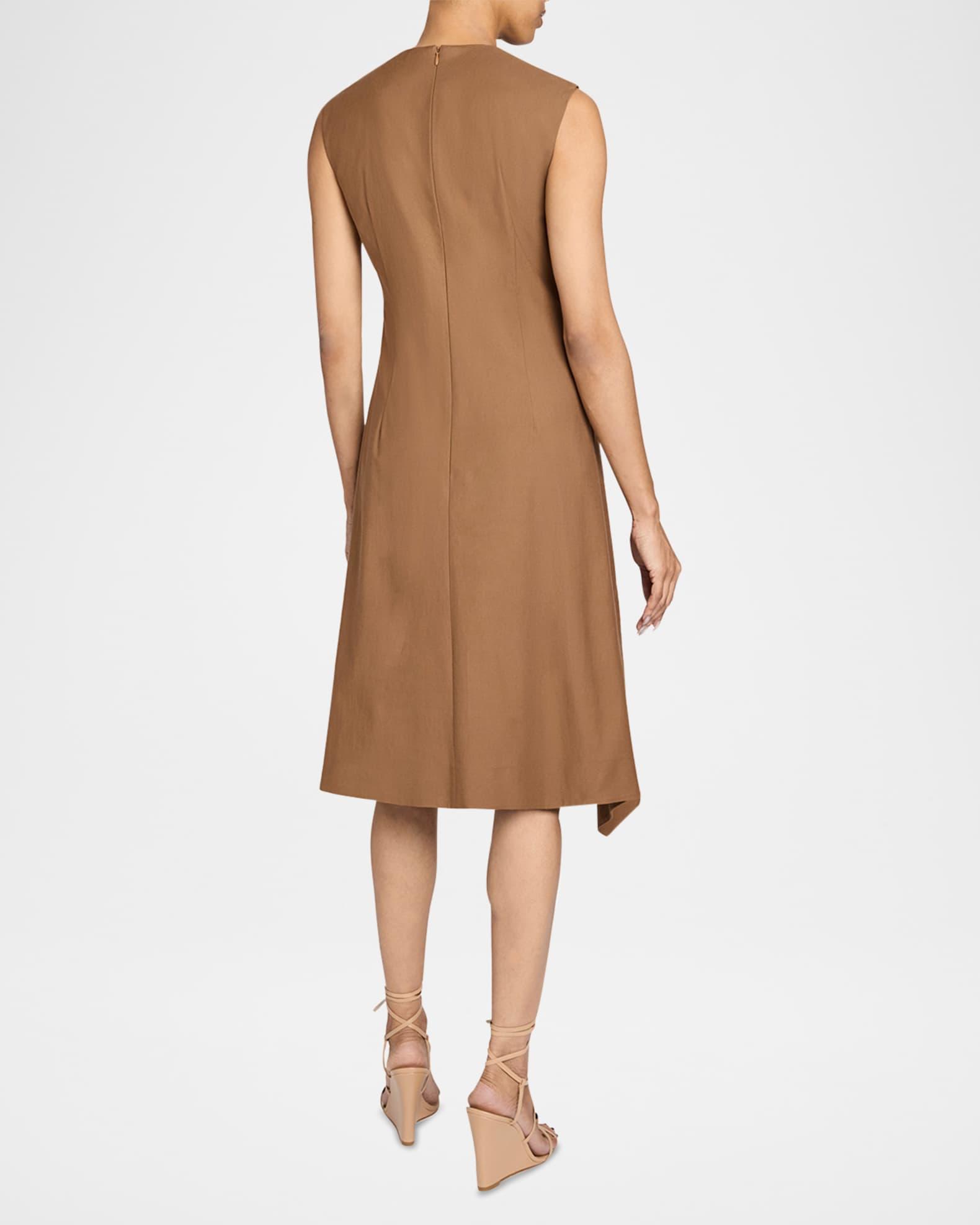 Becca Asymmetric Button-Waist Midi Dress Product Image