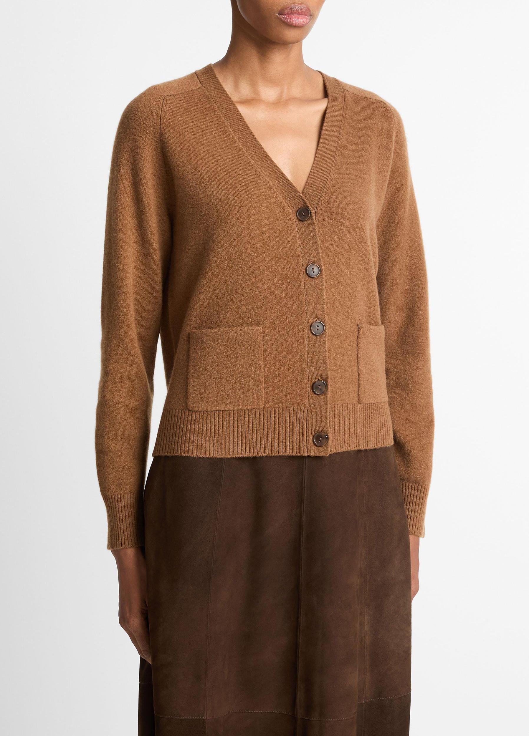 Wool & Cashmere-Blend Pocket V-Neck Cardigan Product Image