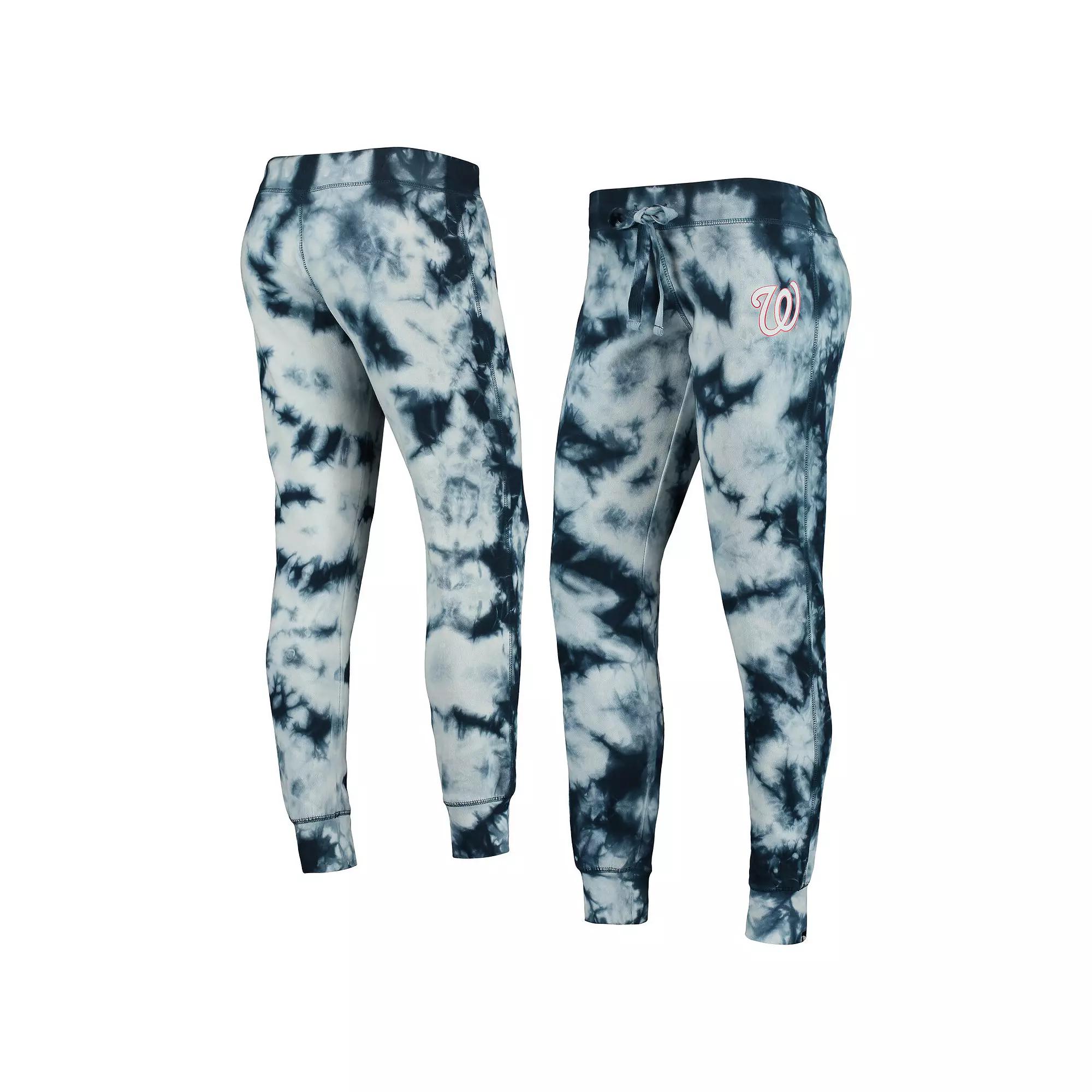 Women's New Era Navy Washington Nationals Tie-Dye Jogger Pants, Size: 2XL, Blue Product Image