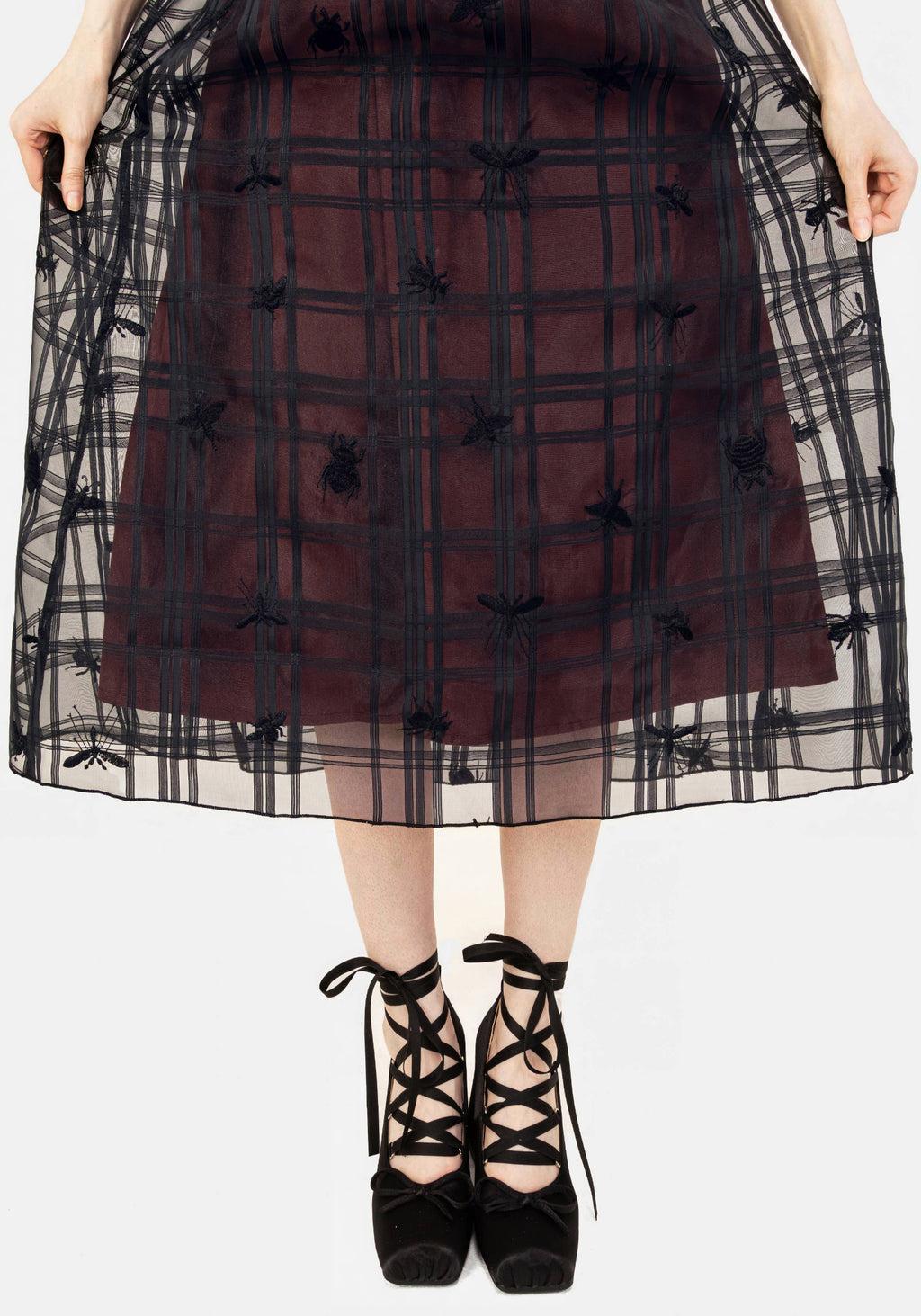 Sedona Organza Check Embroidered Midaxi Skirt Product Image